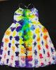 Short, Rainbow Glitch Tie-Dyed Criss-Cross Spaghetti Strap Dress, Women's Size Small